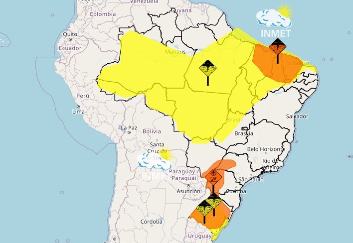 Alerta amarelo prevê chuva para quase todo o Tocantins; veja mapa